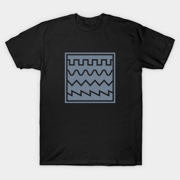 Synthesizer Waveforms Grey T-Shirt by Atomic Malibu